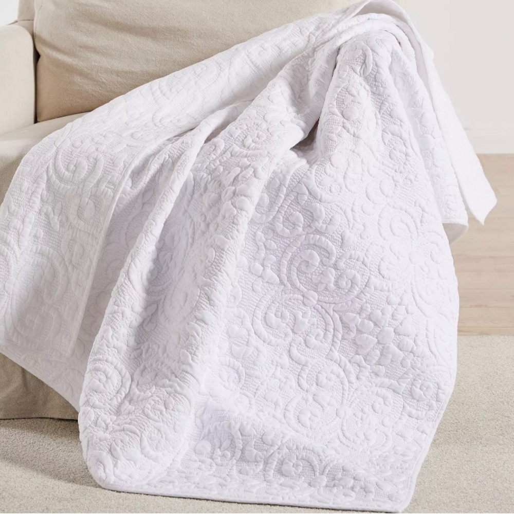 Sherbourne White Throw - One Quilted Throw - Birch Hill by Levtex Home